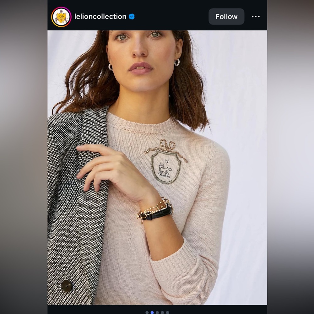 LE LION X Anthropologie Zodiac Aries S Pink
Merino Wool Crest Sweater 20198